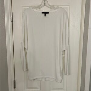 White House Black Market Cream Long Sleeve Top